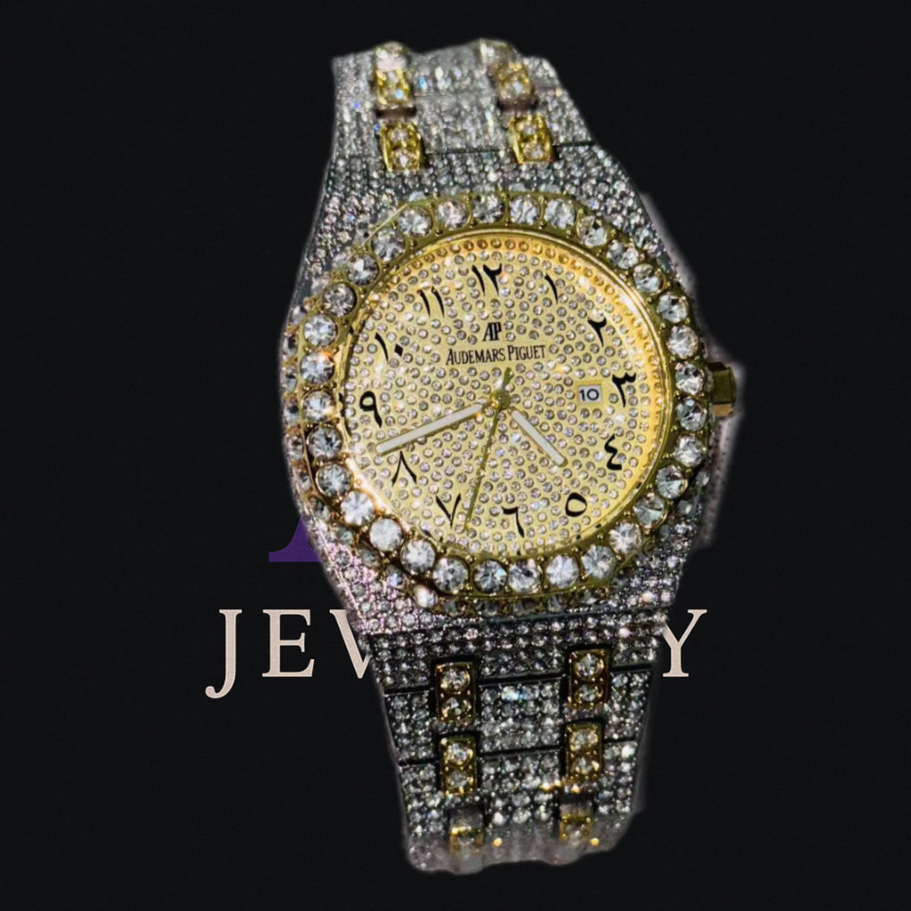 Ice tow tone Watch Arabic Numbers