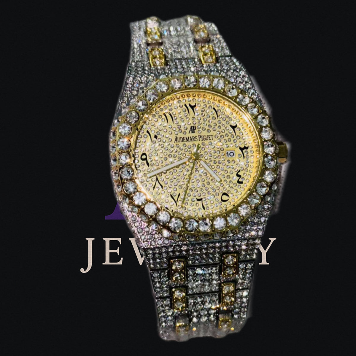 Ice tow tone Watch Arabic Numbers